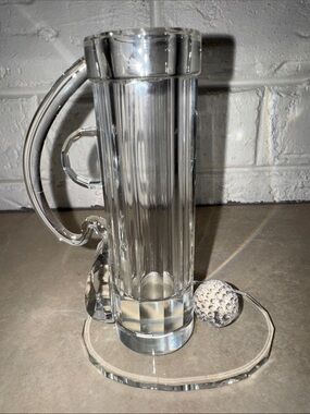 Shannon Crystal Golf Bag and Ball pencil holder or bud vase 5.25” tall Ireland